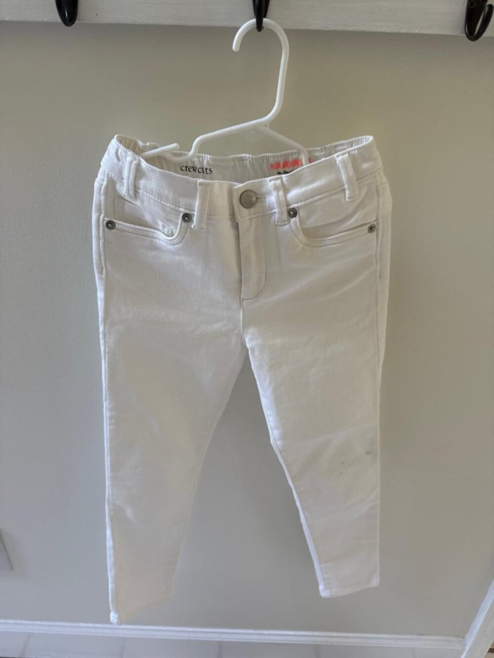 NWT CREWCUTS JCREW Size 8 Girls' Runaround Jeans in White $59 AB552